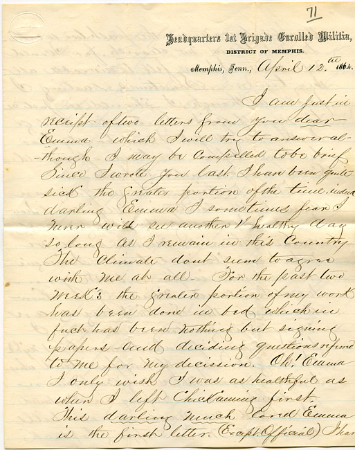 Mark Flower Letter : April 12 1864