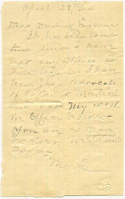 Mark Flower Letter : April 29 1864
