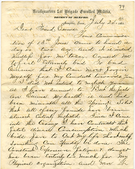 Mark Flower Letter : July 24 1864