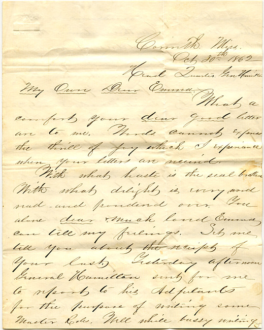 Mark Flower Letter : October 30 1862
