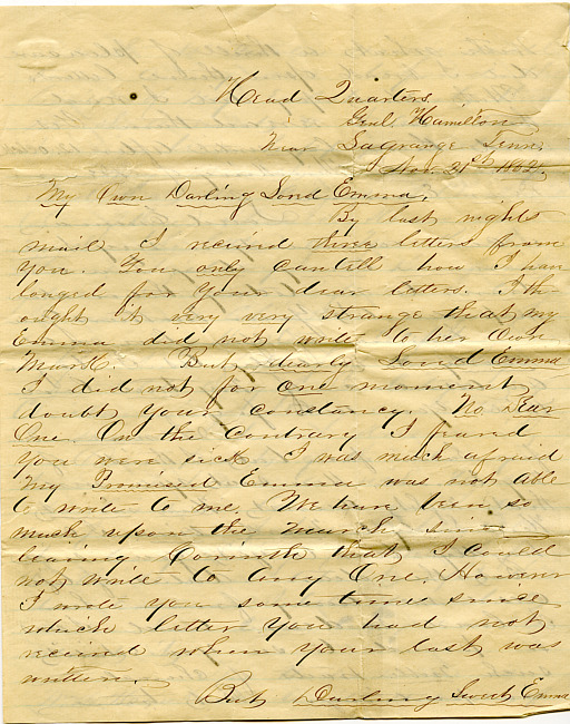 Mark Flower Letter : November 21 1862