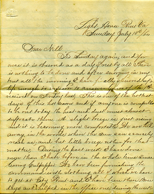 Havens Letter : July 10 1864 (2)