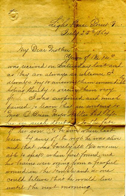 Havens Letter : July 25 1864