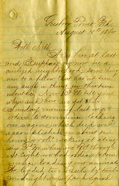Havens Letter : August 10 1864