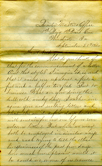 Havens Letter : September 25 1864
