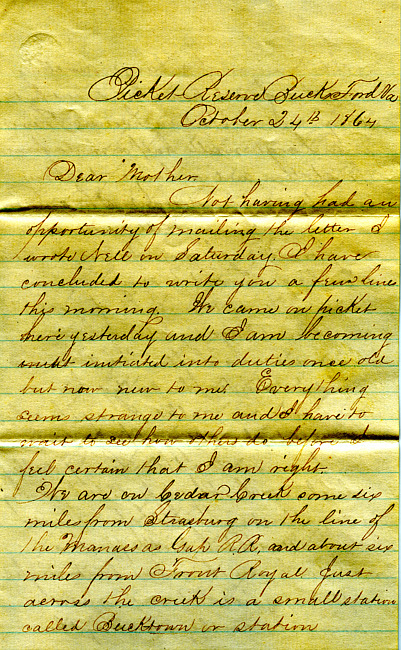 Havens Letter : October 24 1864