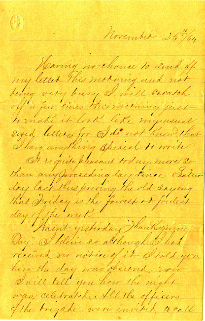 Havens Letter : November 25 1864
