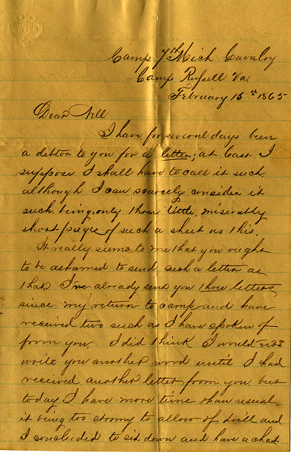 Havens Letter : February 15 1865