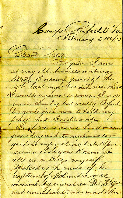 Havens Letter : February 21 1865