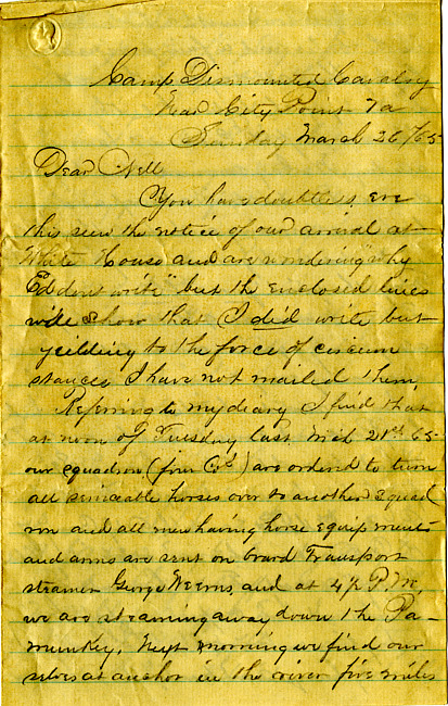 Havens Letter : March 26 1865