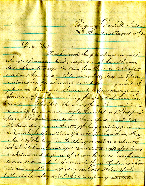 Havens Letter : August 13 1865