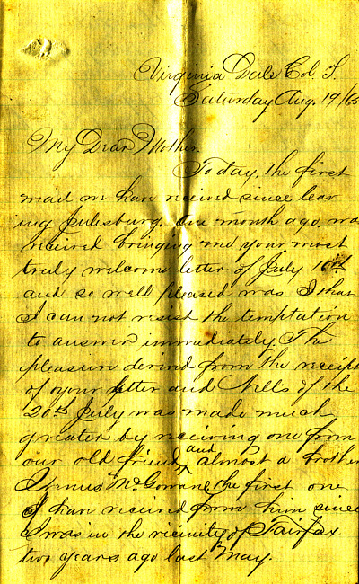 Havens Letter : August 19 1865