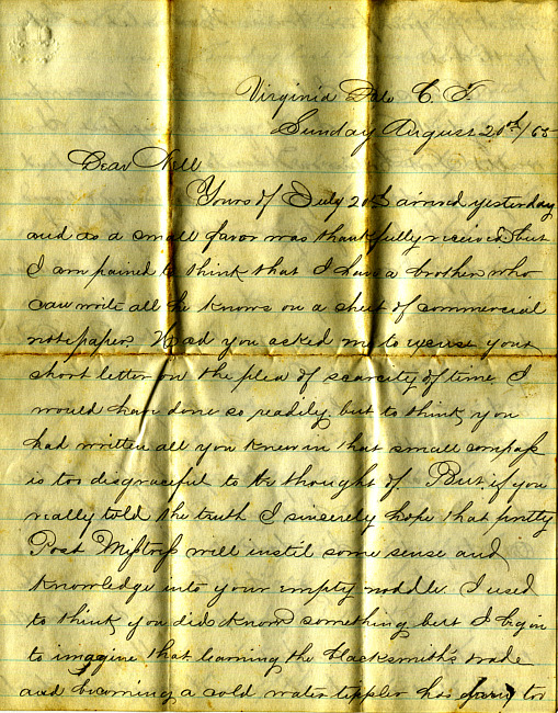 Havens Letter : August 20 1865