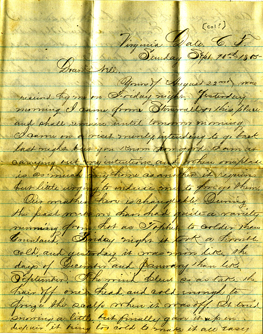 Havens Letter : September 10 1865