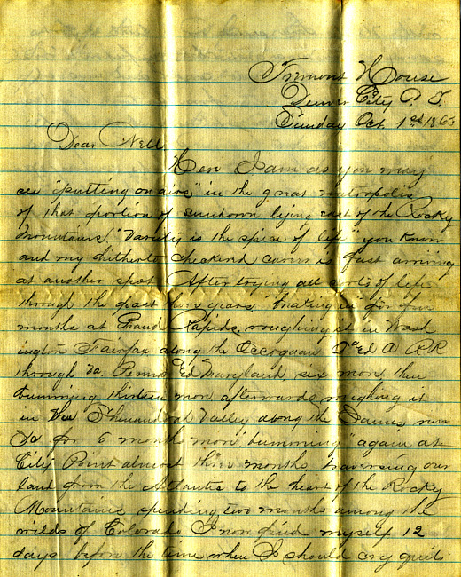 Havens Letter : October 1 1865