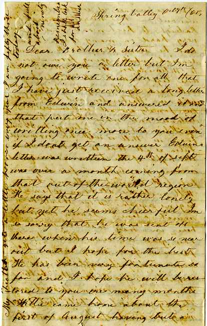 Havens Letter : October 7 1865