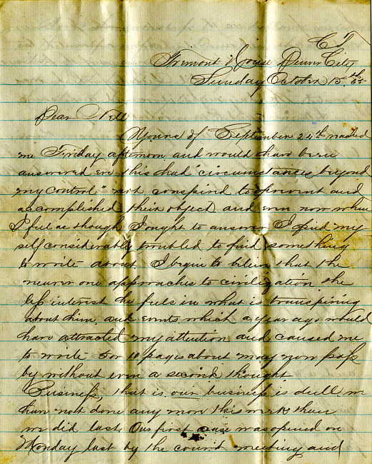 Havens Letter : October 15 1865