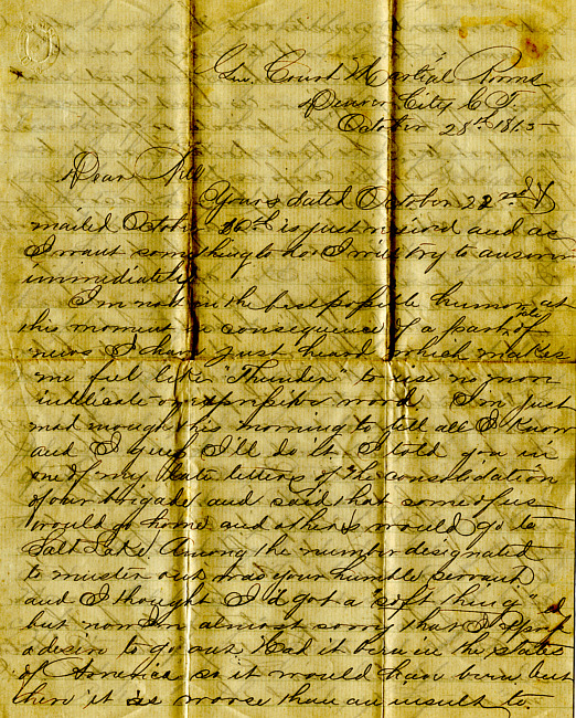 Havens Letter : October 28 1865