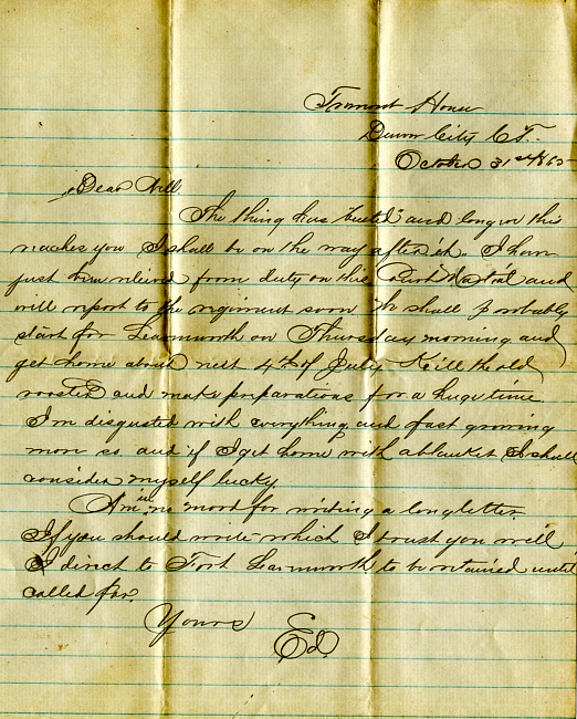 Havens Letter : October 31 1865