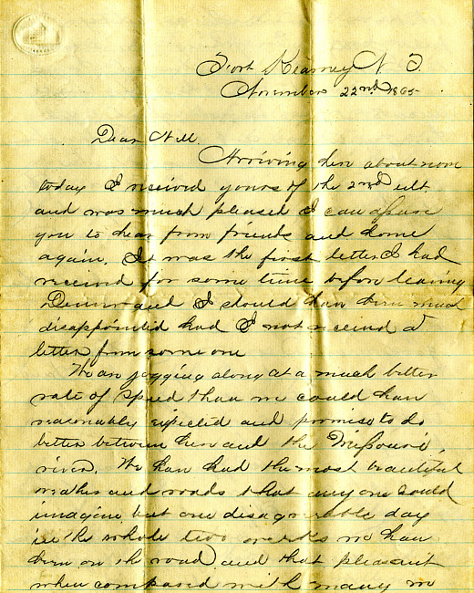Havens Letter : November 22 1865
