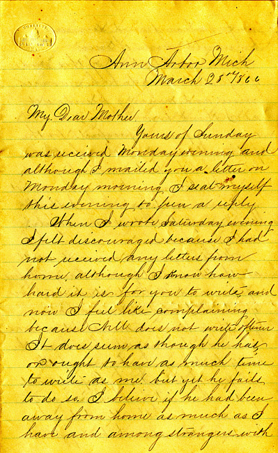 Havens Letter : March 28 1866