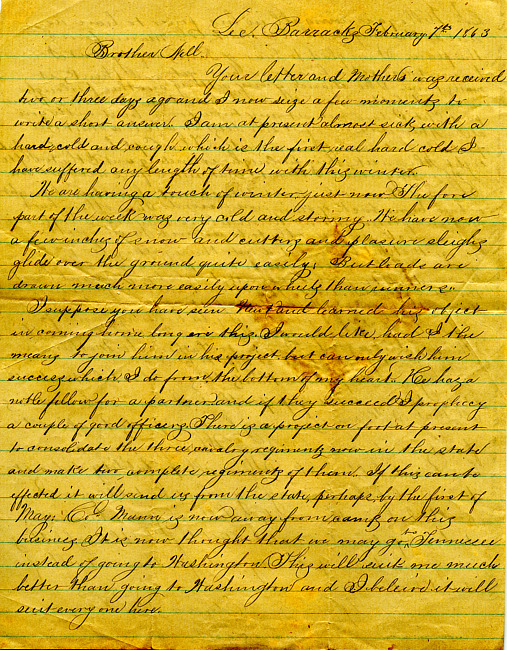 Havens Letter : February 7 1863