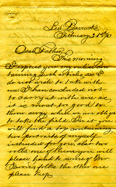 Havens Letter : February 21 1863