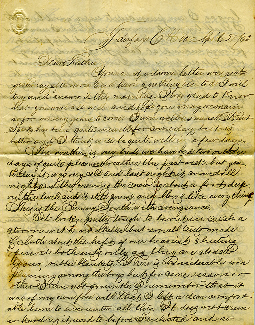 Havens Letter : April 1 1863