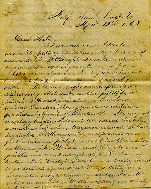 Havens Letter : April 12 1863