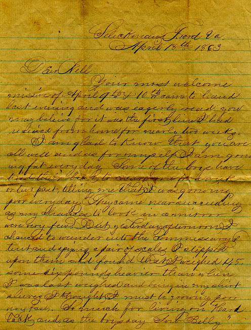 Havens Letter : April 18 1863