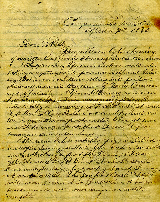 Havens Letter : April 27 1863