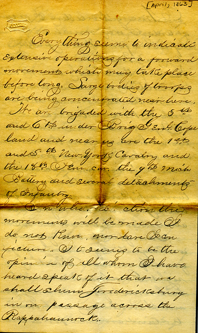 Havens Letter : April 1863