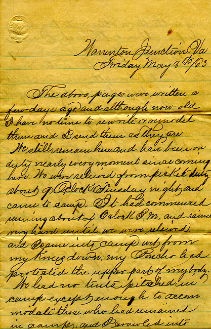 Havens Letter : May 8 1863