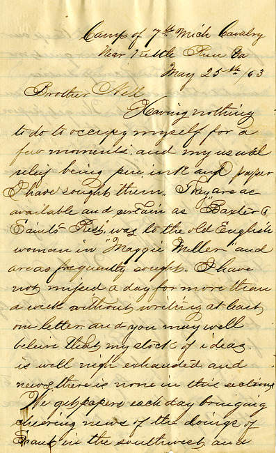 Havens Letter : May 25 1863