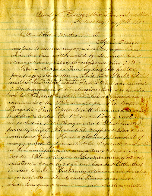 Havens Letter : July 9 1863