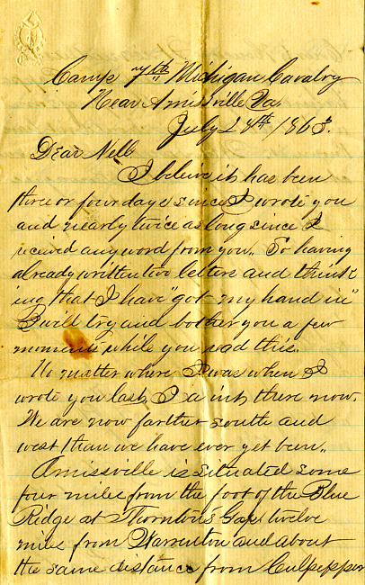 Havens Letter : July 28 1863