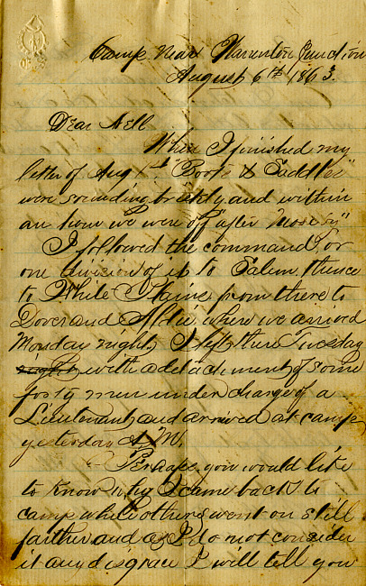 Havens Letter : August 6 1863