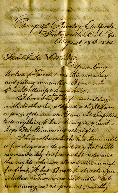Havens Letter : August 18 1863