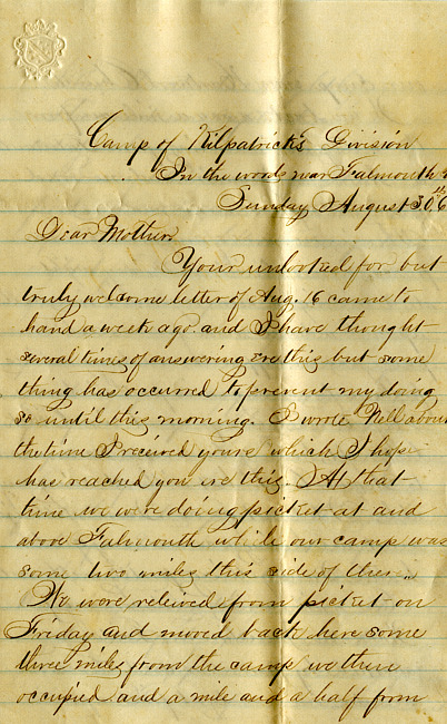 Havens Letter : August 30, 1863