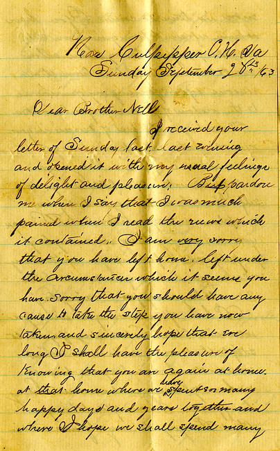 Havens Letter : September 28 1863