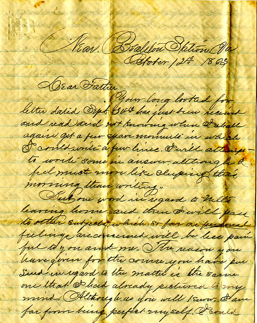 Havens Letter : October 12 1863