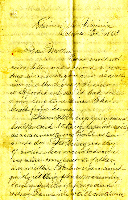 Havens Letter : October 30 1863