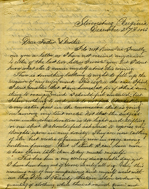 Havens Letter : December 27 1863