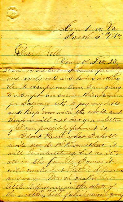 Havens Letter : March 5 1864