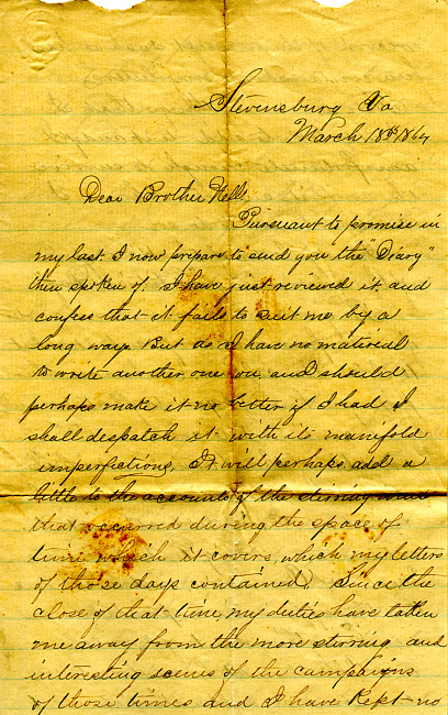 Havens Letter : March 18 1864