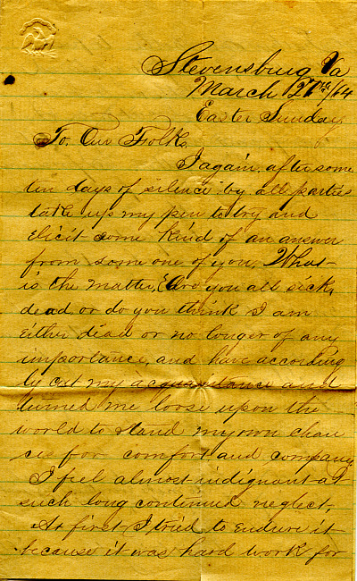 Havens Letter : March 27 1864