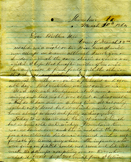 Havens Letter : March 30 1864