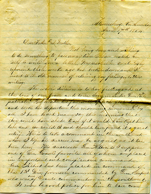 Havens Letter : April 17 1864