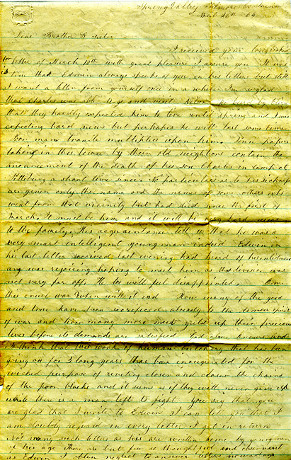 Havens Letter : April 26 1864