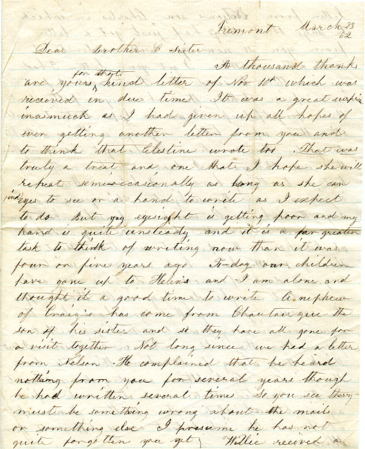 Havens Letter : March 23 1862